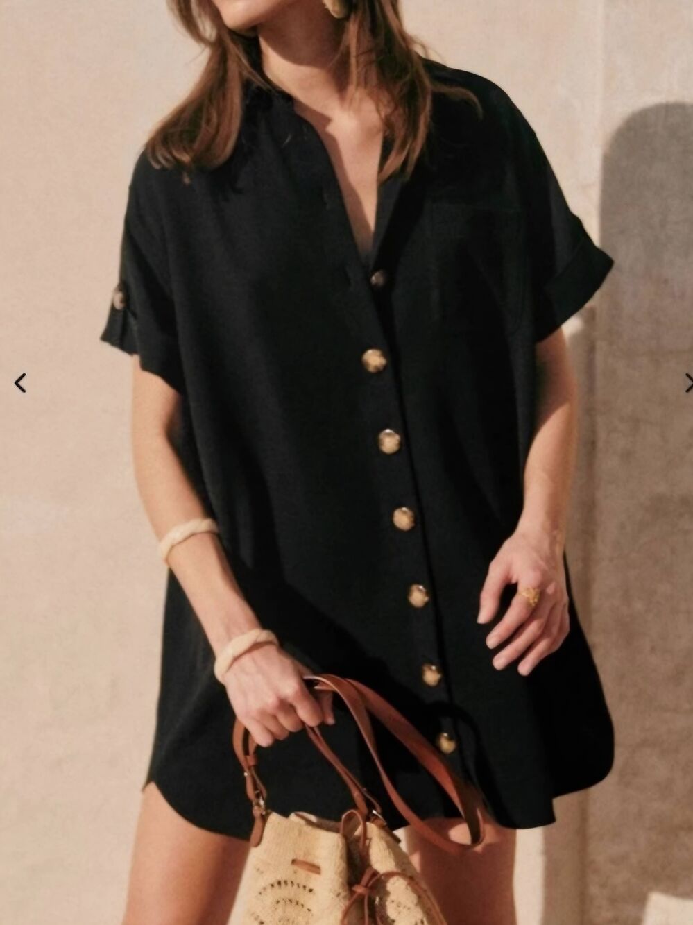 Sezane Black Sofia Shirt Dress Size 46/US 14